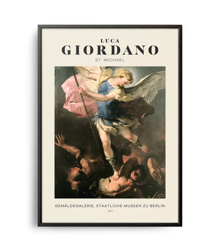 Mid-century modern Luca Giordano St. Michael poster
