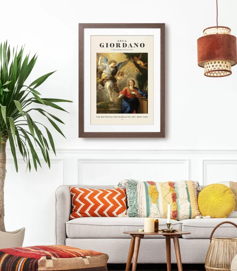 Mid-century modern Luca Giordano The Annunciation poster