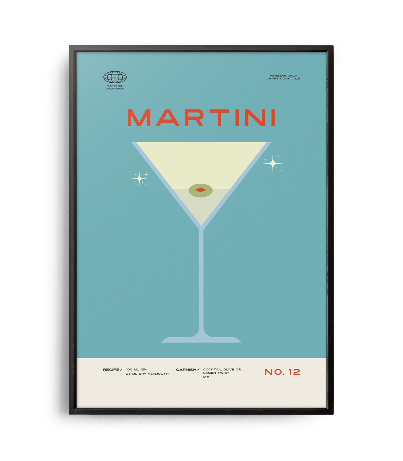 Mid Century Modern Martini Cocktail Poster Weekend Poster 