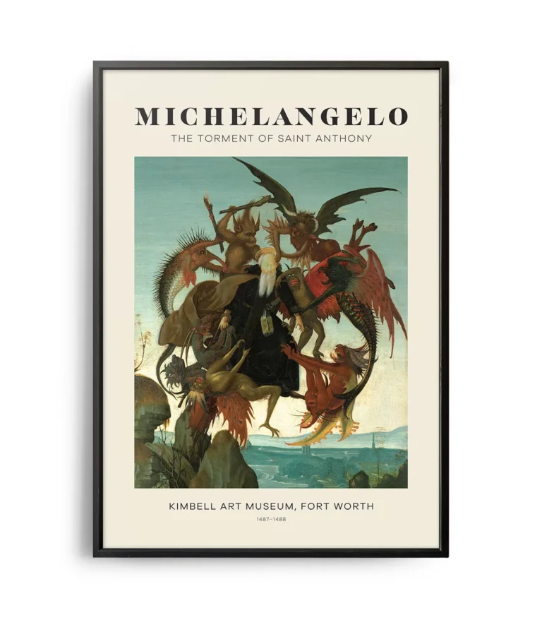 Mid-century modern Michelangelo The Torment of Saint Anthony poster