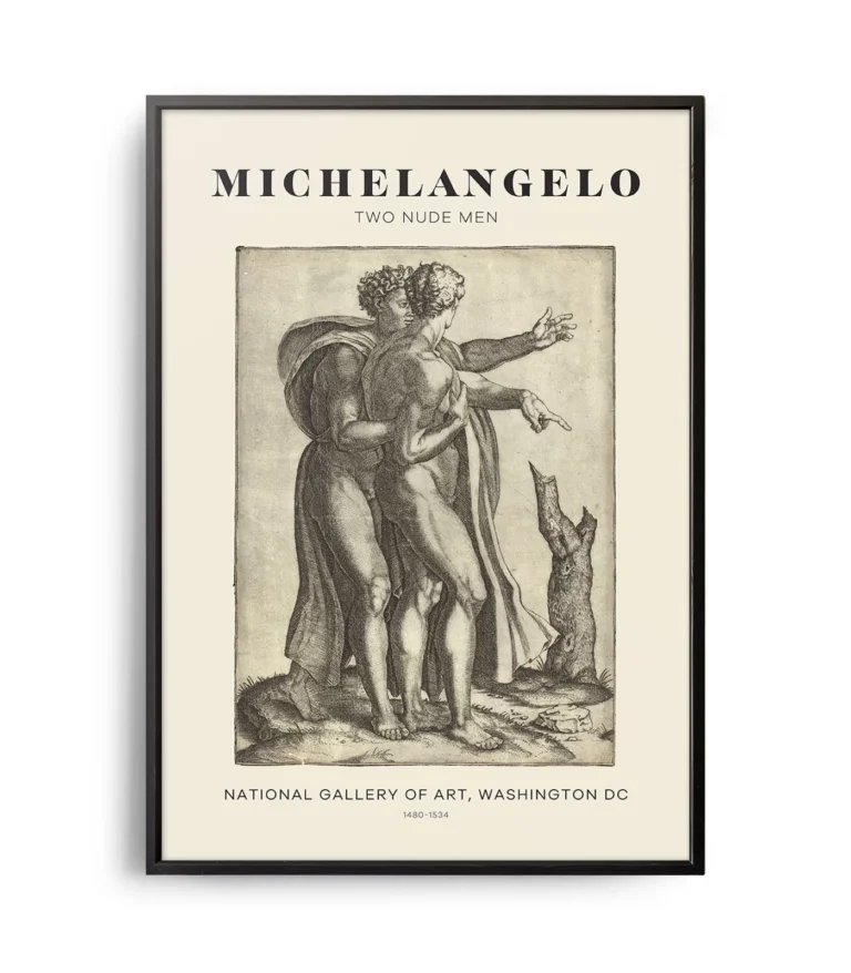 Mid-century modern Michelangelo The Rape of Ganymede poster