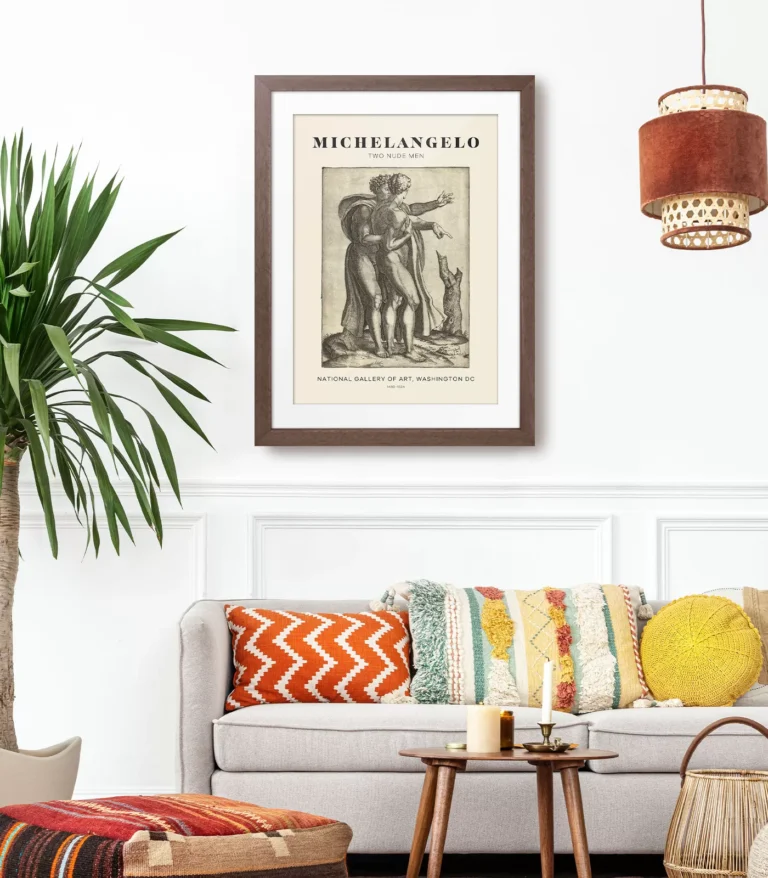 Mid-century modern Michelangelo The Rape of Ganymede poster