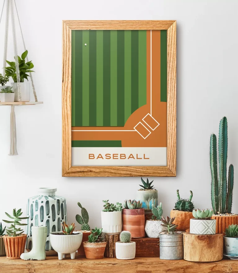 Mid-century modern Baseball poster