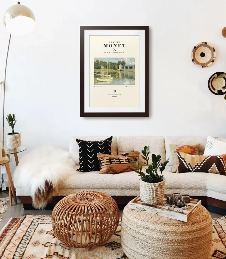Mid-century modern Claude Monet Le Pont d'Argenteuil poster