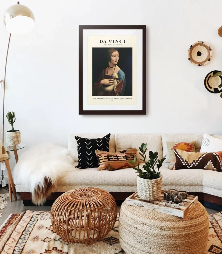 Mid-century modern Leonardo da Vinci Lady with an Ermin poster