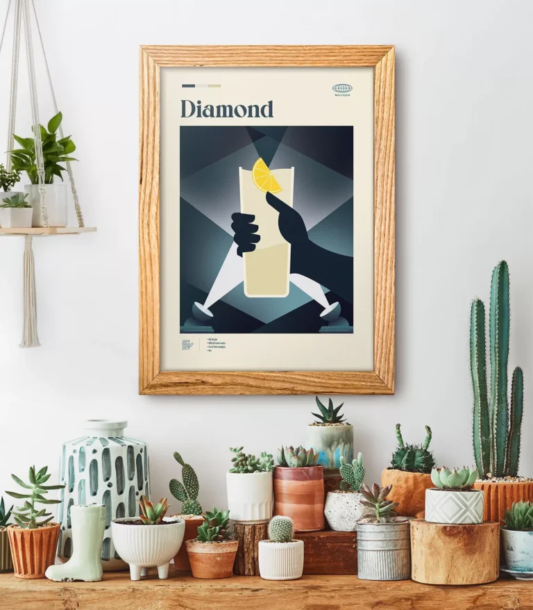 Mid-century modern Diamond Cocktail poster