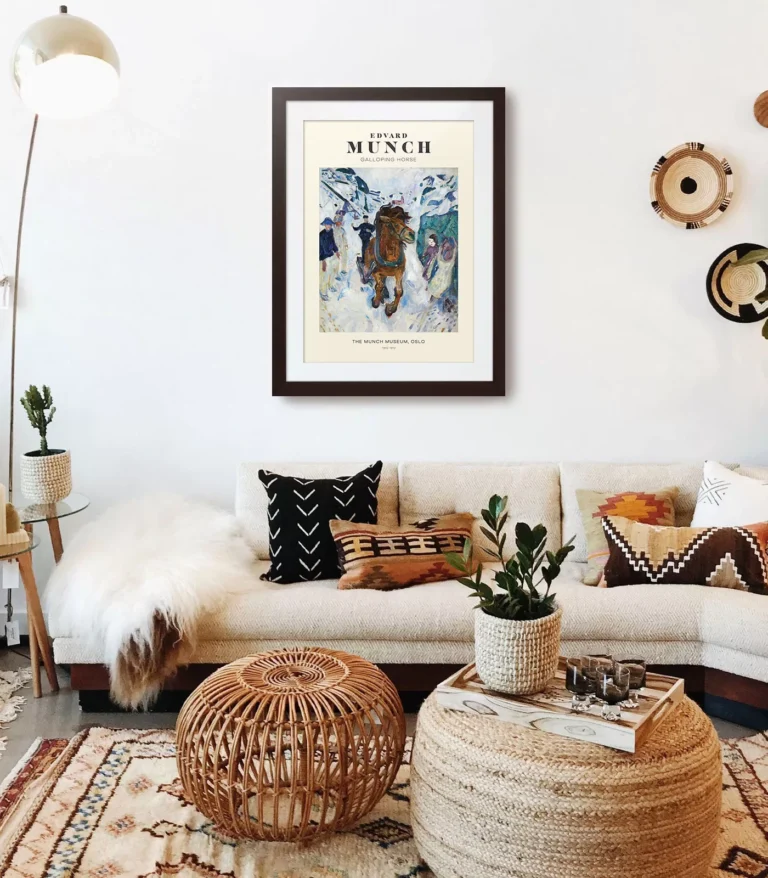 Mid-century modern Edvard Munch Galloping Horse poster