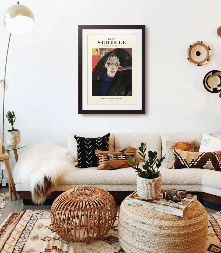 Mid-century modern Egon Schiele Mourning Woman poster