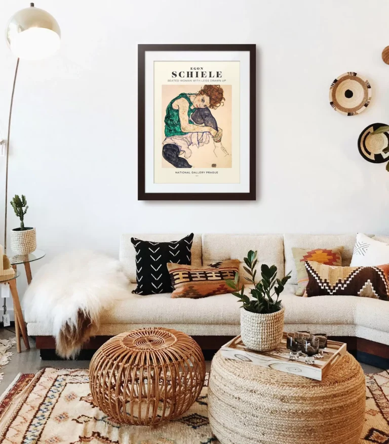 Mid-century modern Egon Schiele Seated Woman with Legs Drawn Up poster