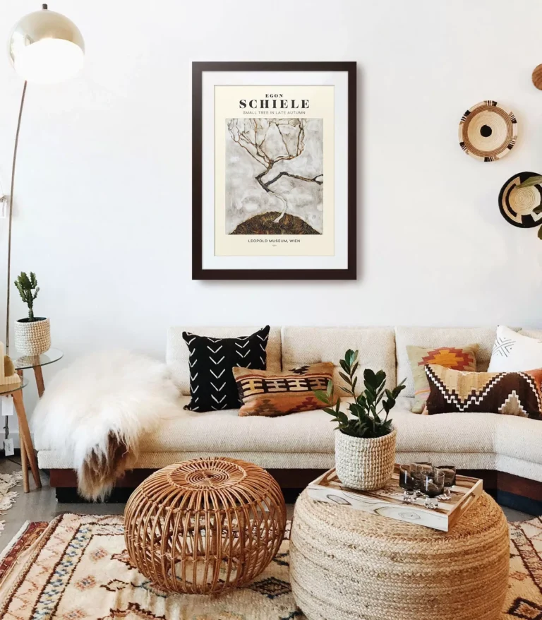 Mid-century modern Egon Schiele Small Tree in Late Autumn poster