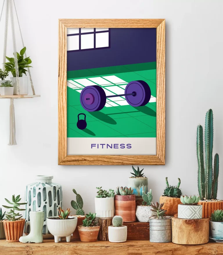 Mid-century modern Fitness poster