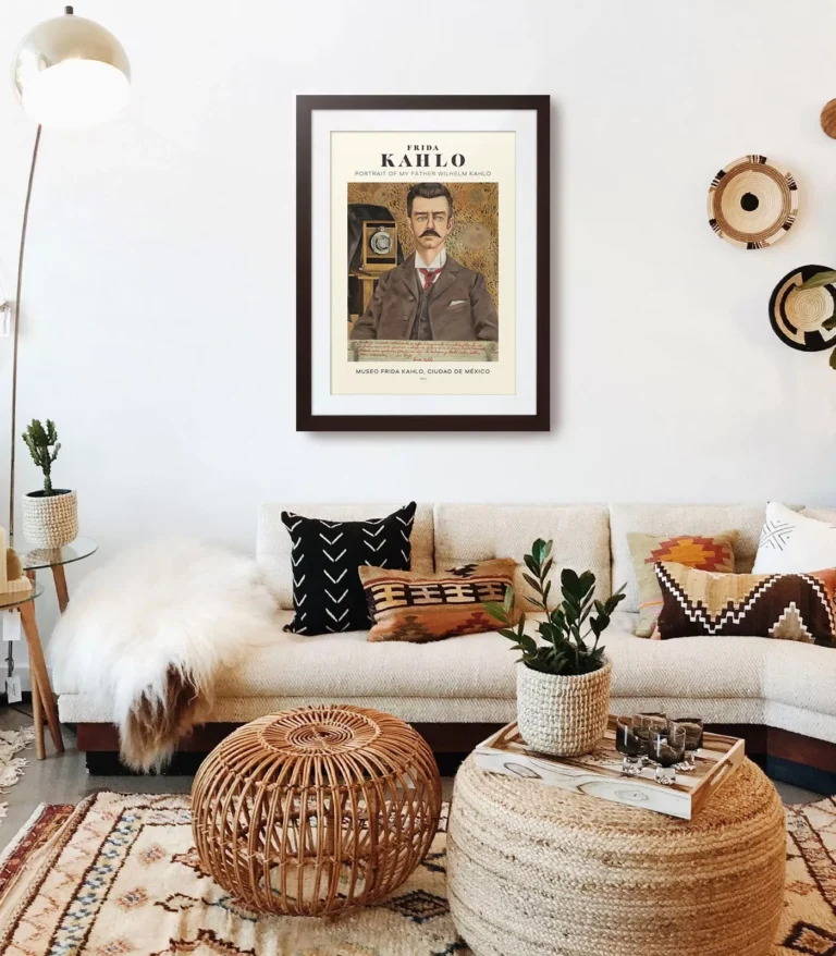 Mid-century modern Frida Kahlo Portrait of My Father Wilhelm Kahlo poster