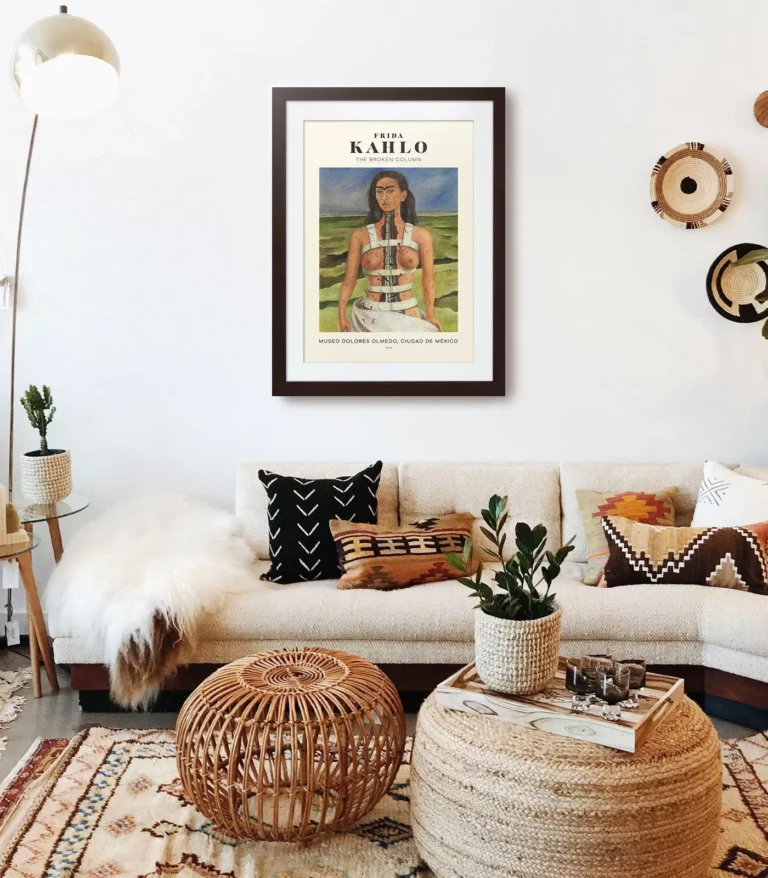 Mid-century modern Frida Kahlo The Broken Column poster