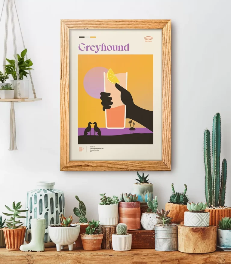 Mid-century modern Greyhound Cocktail poster