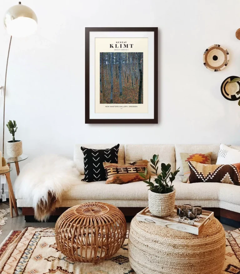 Mid-century modern Gustav Klimt Beech Grove poster