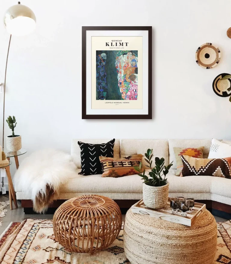 Mid-century modern Gustav Klimt Death and Life poster