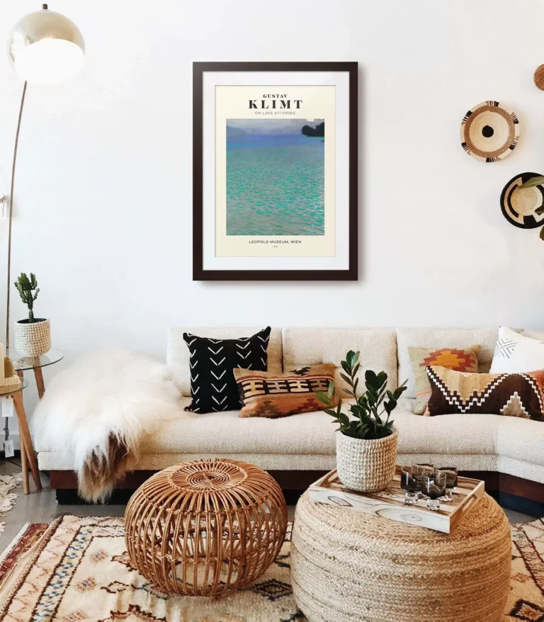 Mid-century modern Gustav Klimt On Lake Attersee poster