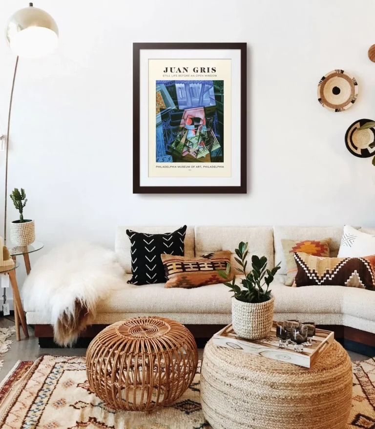 Mid-century modern Juan Gris Still Life Before an Open Window poster