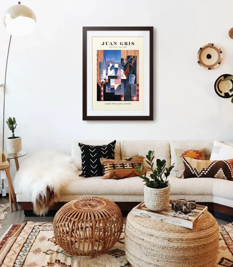 Mid-century modern Juan Gris Violon et Guitare poster