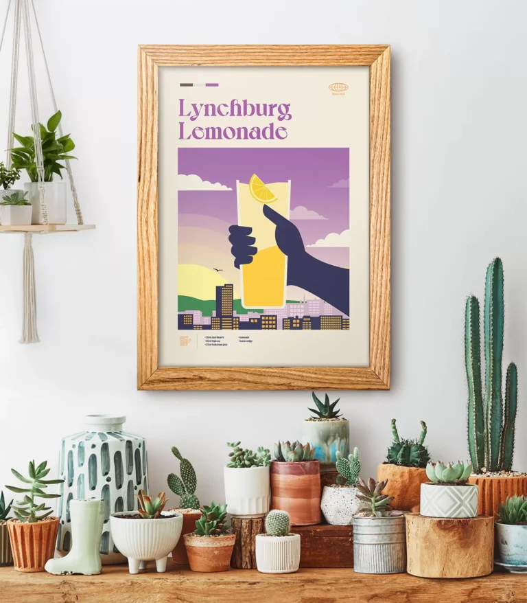 Mid-century modern Lynchburg Lemonade Cocktail poster