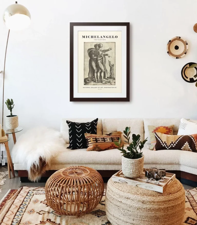 Mid-century modern Michelangelo The Rape of Ganymede poster