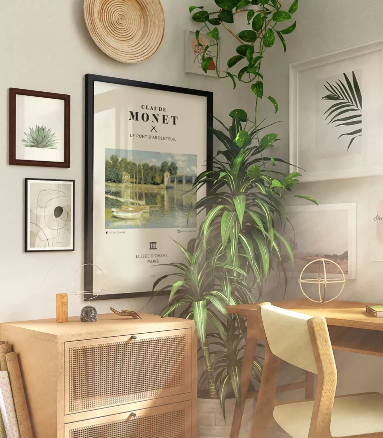 Mid-century modern Claude Monet Le Pont d'Argenteuil poster