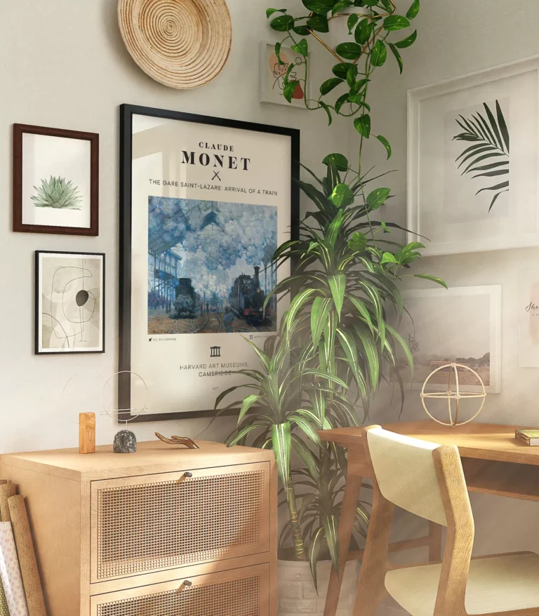 Mid-century modern Claude Monet The Gare Saint-Lazare: Arrival of a Train poster