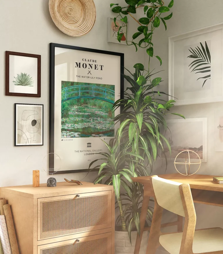 Mid-century modern Claude Monet The Water Lily Pond poster