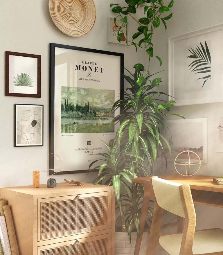 Mid-century modern Claude Monet View of Vétheuil poster