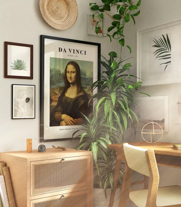 Mid-century modern Leonardo da Vinci Mona Lisa poster