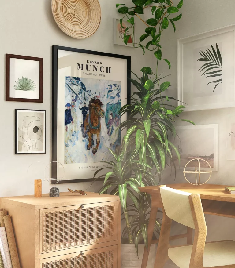 Mid-century modern Edvard Munch Galloping Horse poster