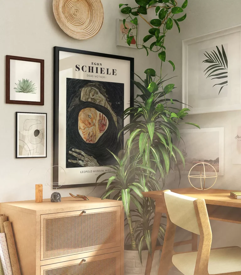 Mid-century modern Egon Schiele Dead Mother poster