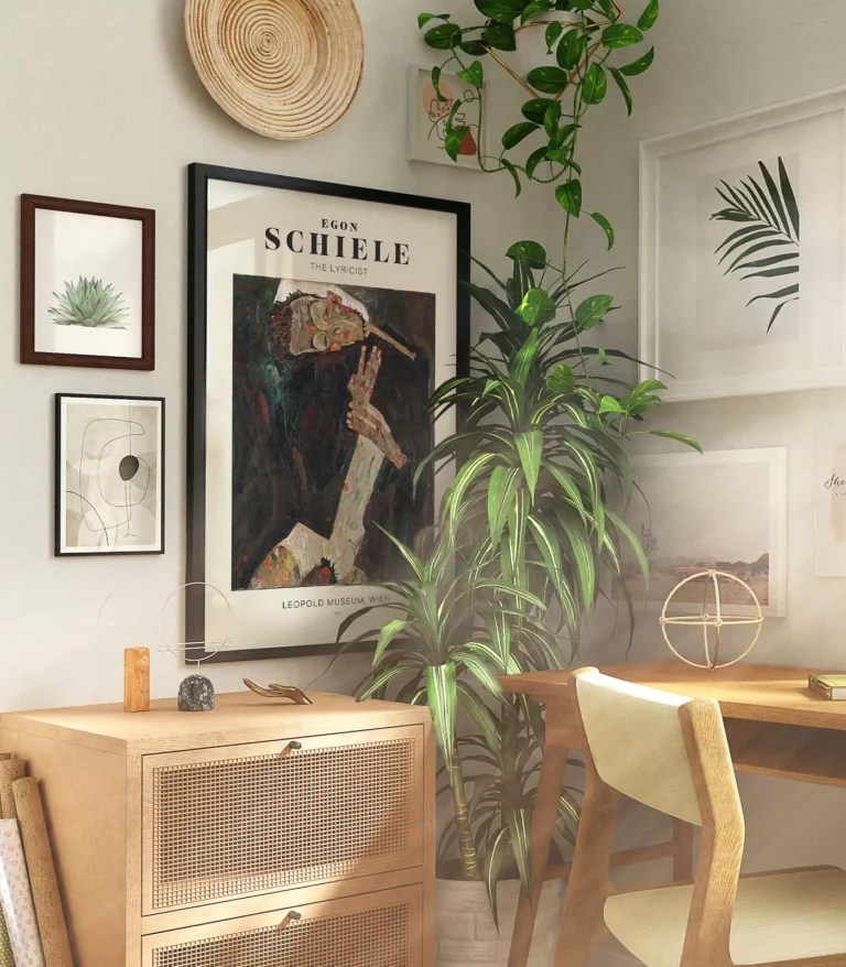 Mid-century modern Egon Schiele The Lyricist poster