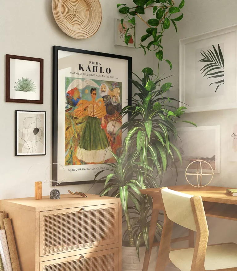 Mid-century modern Frida Kahlo Marxism Will Give Health to the Sick poster