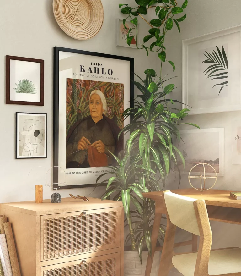 Mid-century modern Frida Kahlo Portrait of Doña Rosita Morillo poster