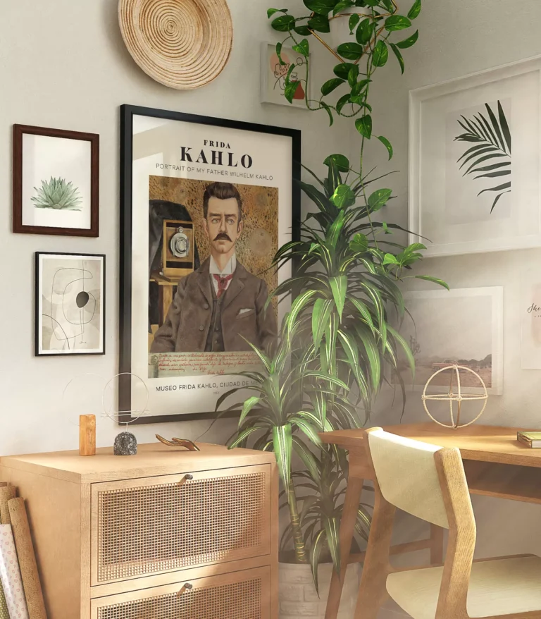 Mid-century modern Frida Kahlo Portrait of My Father Wilhelm Kahlo poster