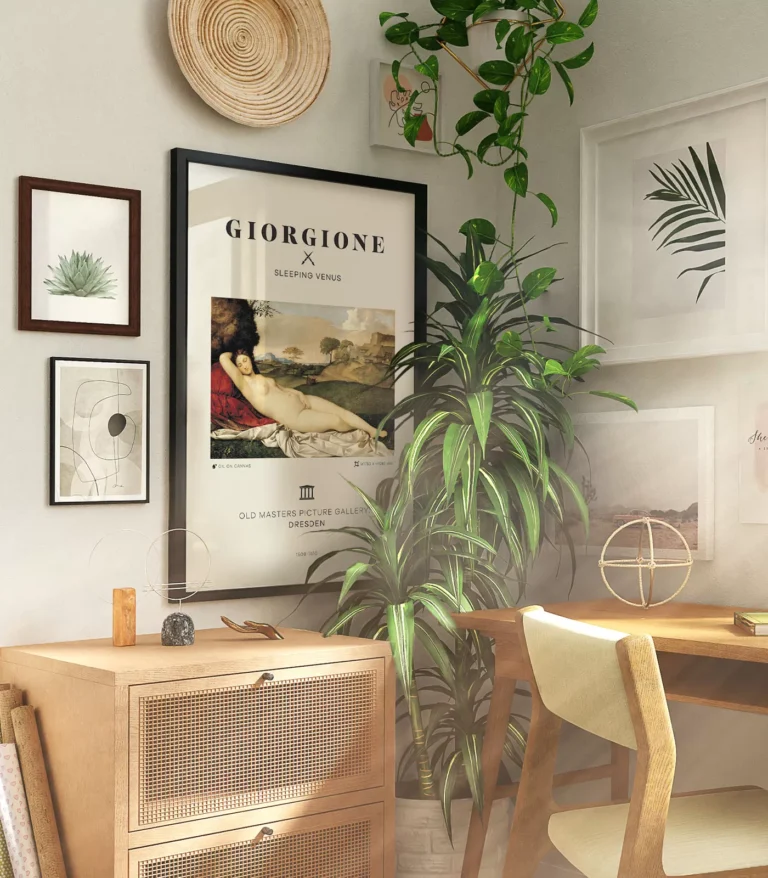 Mid-century modern Giorgione and Titian Sleeping Venus poster