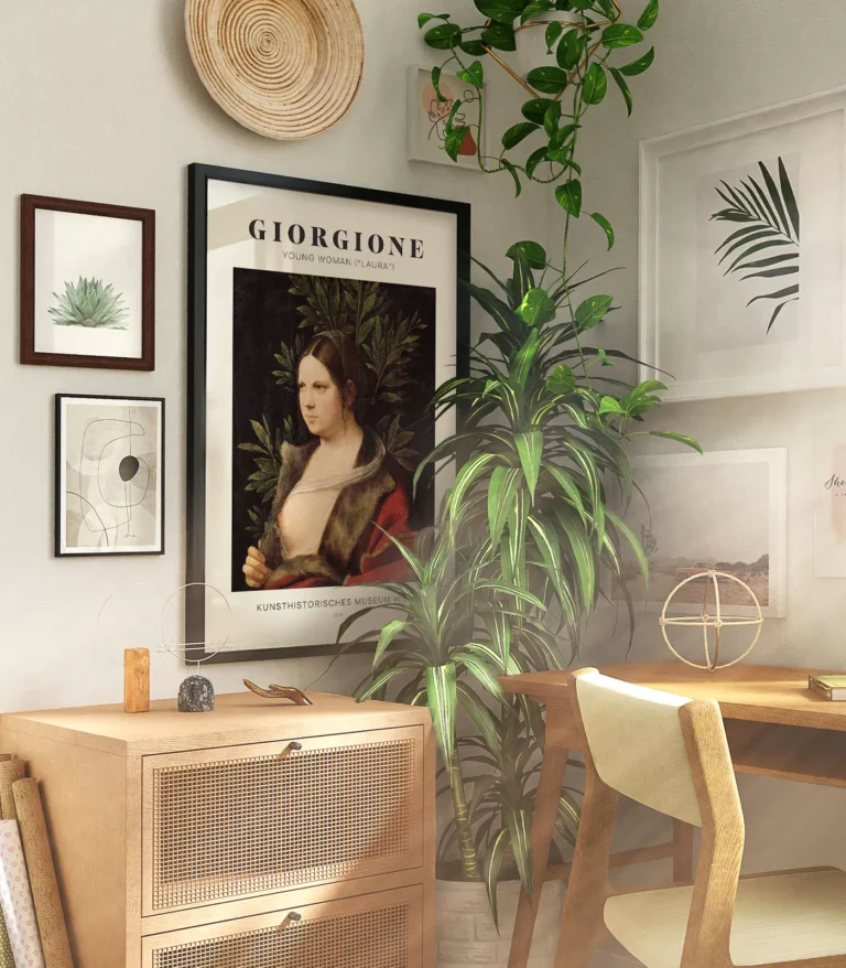 Mid-century modern Giorgione Young Woman poster