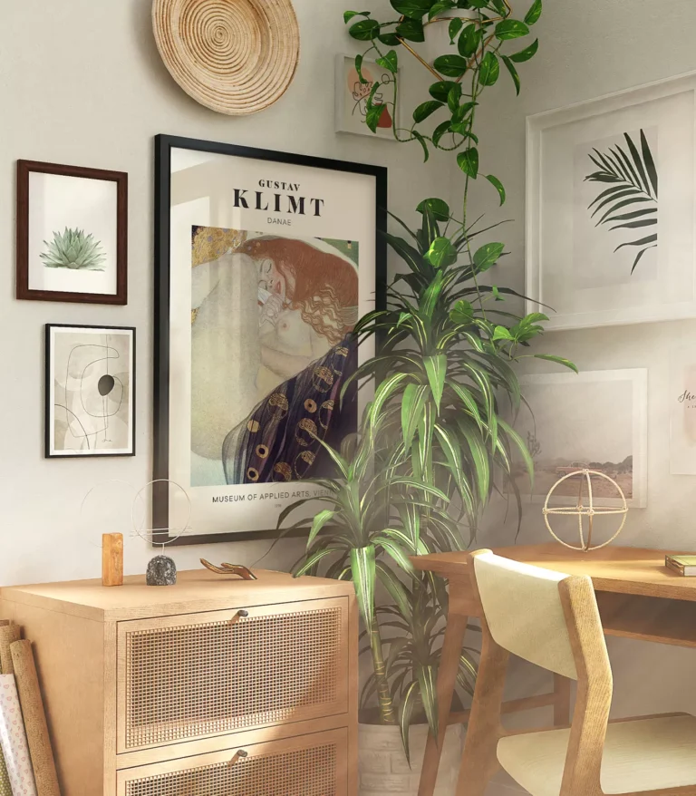 Mid-century modern Gustav Klimt Danaë poster