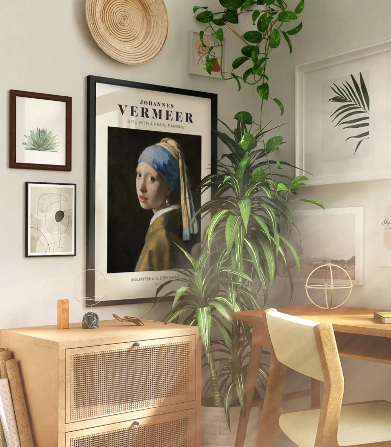 Mid-century modern Johannes Vermeer Girl with a Pearl Earring poster
