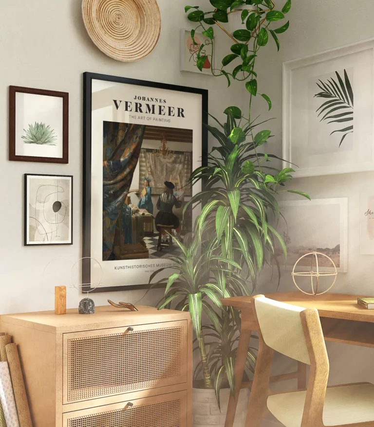 Mid-century modern Johannes Vermeer The Art of Painting poster