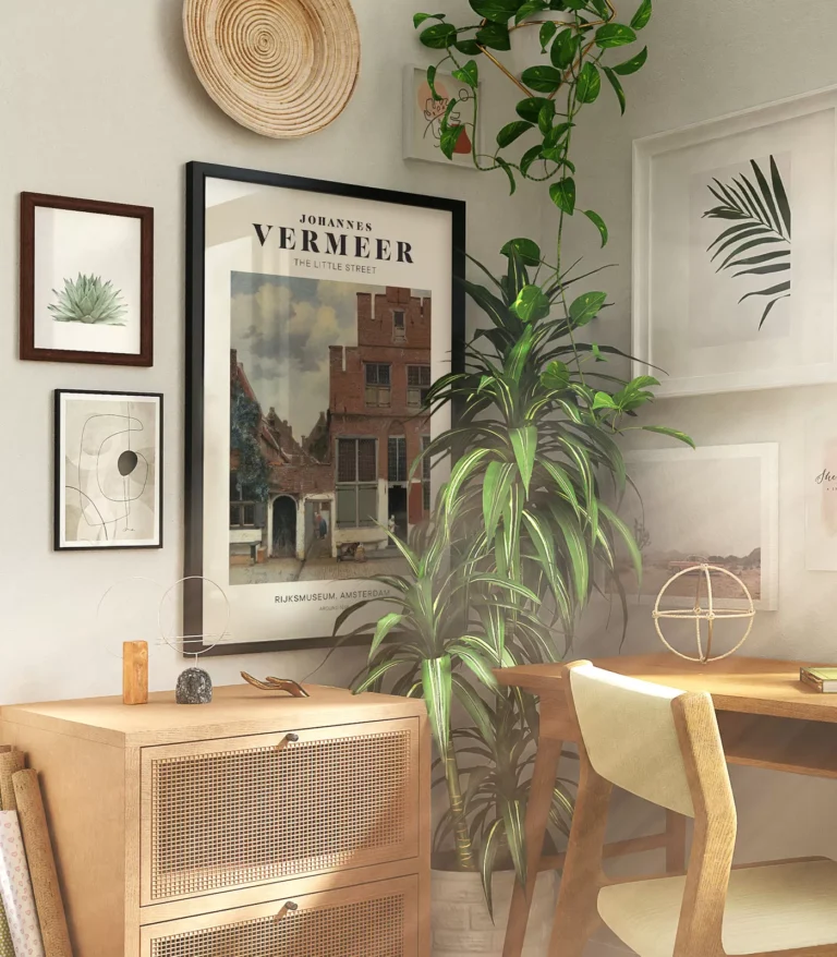 Mid-century modern Johannes Vermeer The Little Street poster