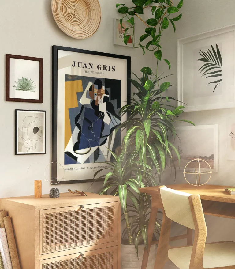 Mid-century modern Juan Gris Seated Woman poster