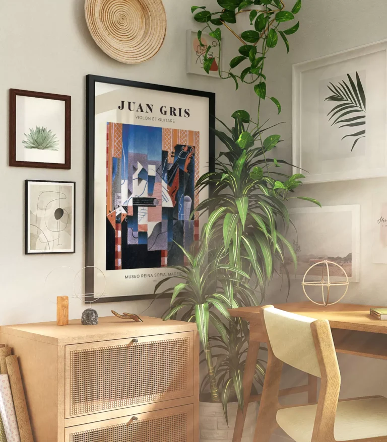 Mid-century modern Juan Gris Violon et Guitare poster