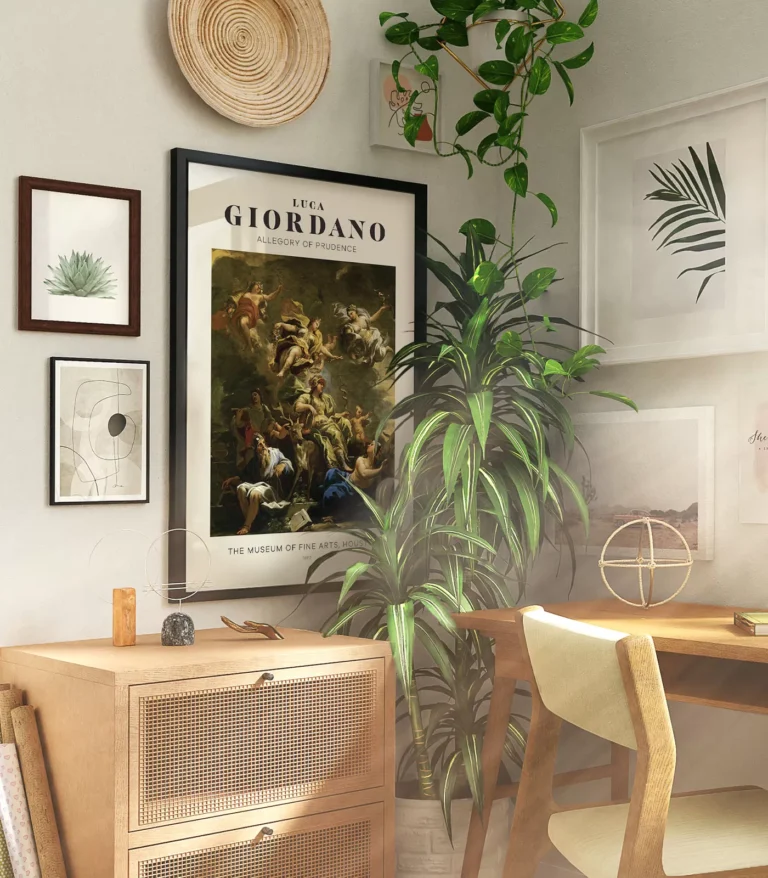 Mid-century modern Luca Giordano Allegory of Prudence poster