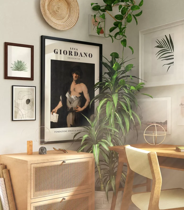 Mid-century modern Luca Giordano Democritus poster