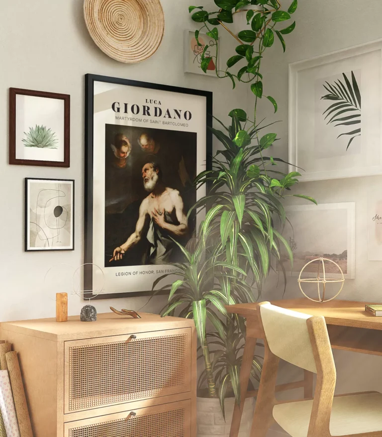 Mid-century modern Luca Giordano Martyrdom of Saint Bartolomeo poster