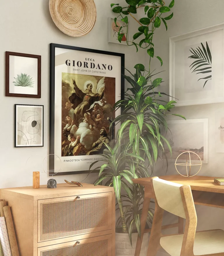 Mid-century modern Luca Giordano Saint John of Capistrano poster