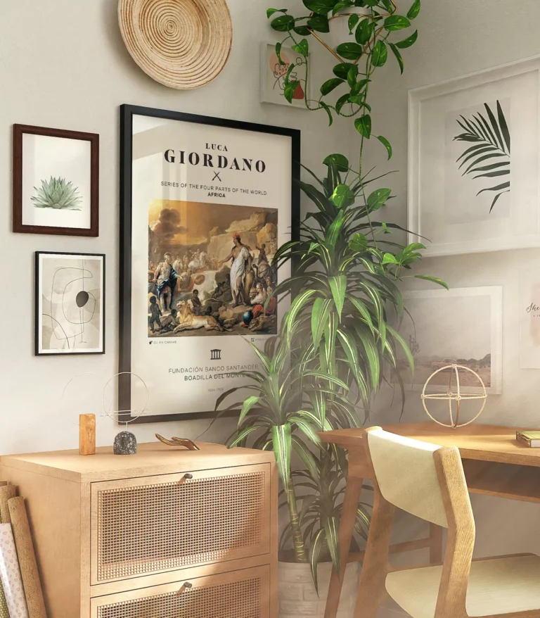 Mid-century modern Luca Giordano Series of the Four Parts of the World Africa poster