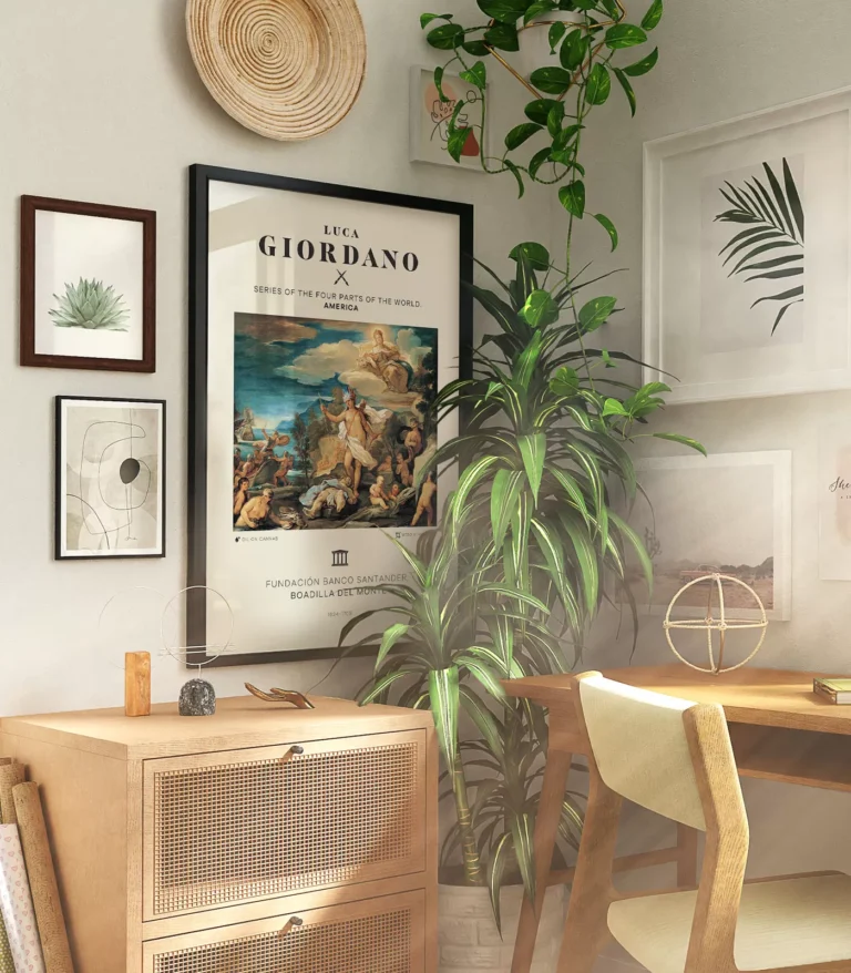 Mid-century modern Luca Giordano Series of the Four Parts of the World America poster